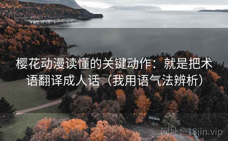 樱花动漫读懂的关键动作:就是把术语翻译成人话(我用语气法辨析) 樱花动漫读懂的关键动作:就是把术语翻译成人话(我用语气法辨析)